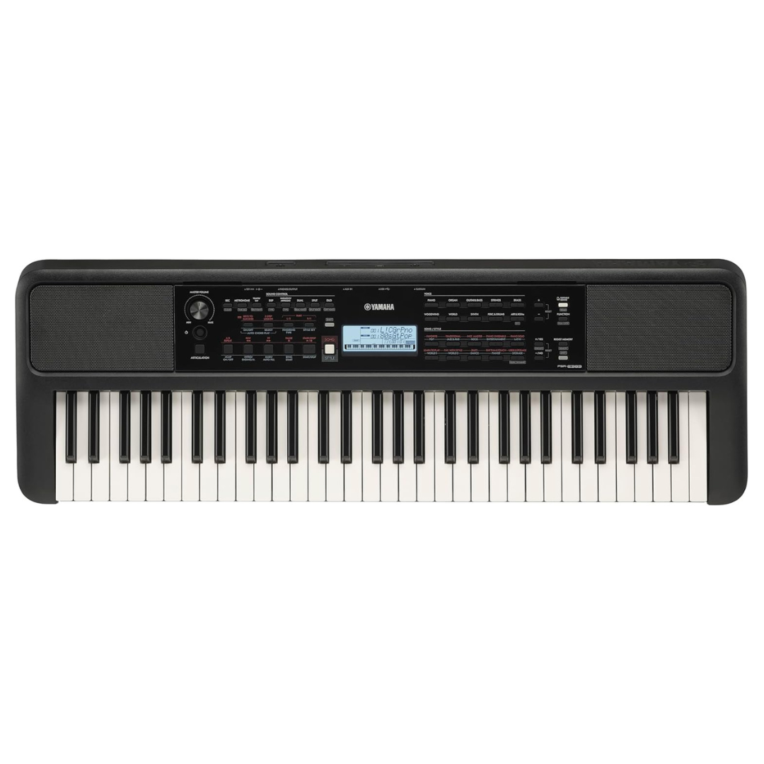 Teclado Yamaha PSR-E383 – Kit Completo con Base y Estuche