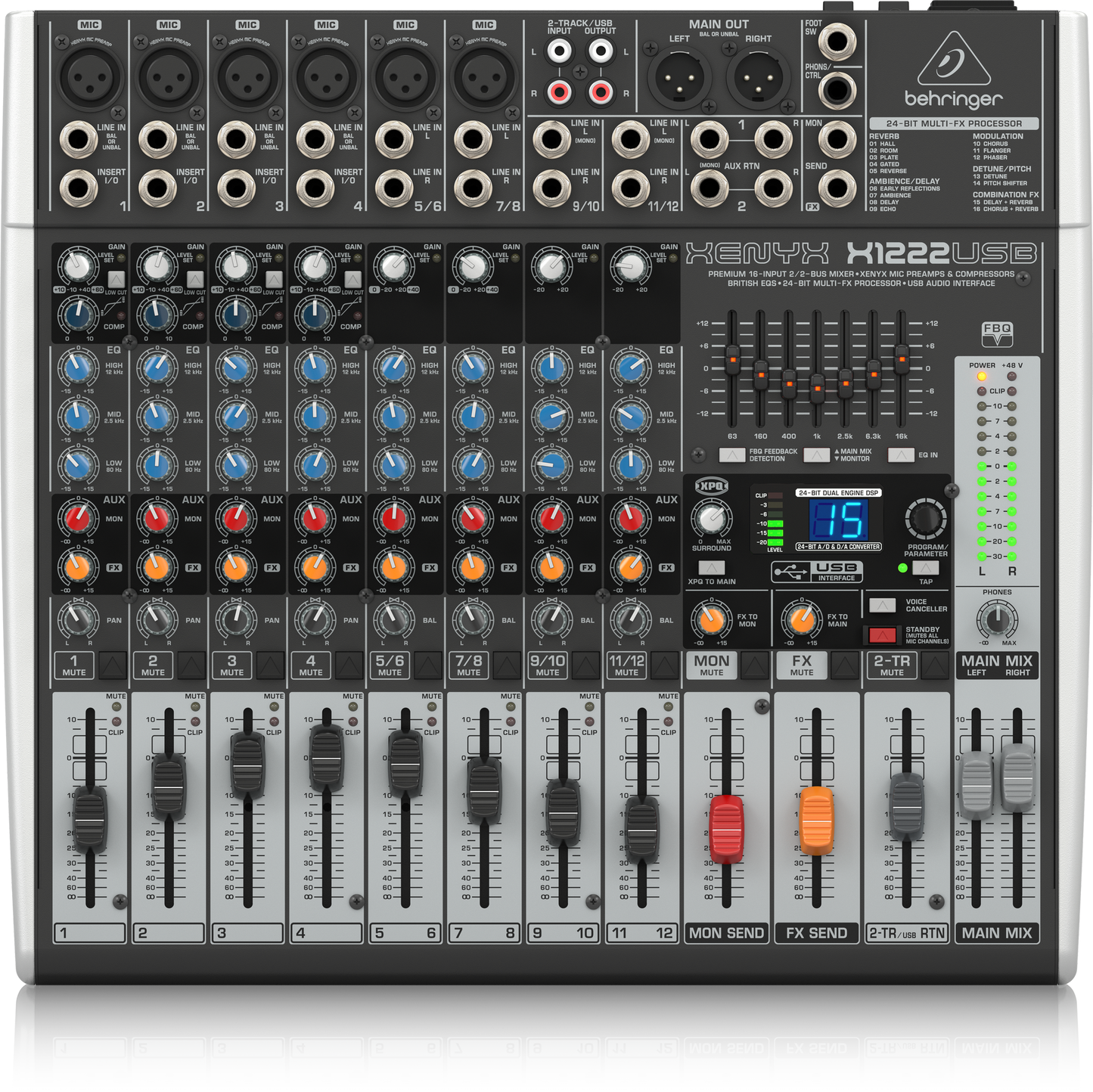 Behringer Xenyx X1222USB Mezclador con USB y Efectos