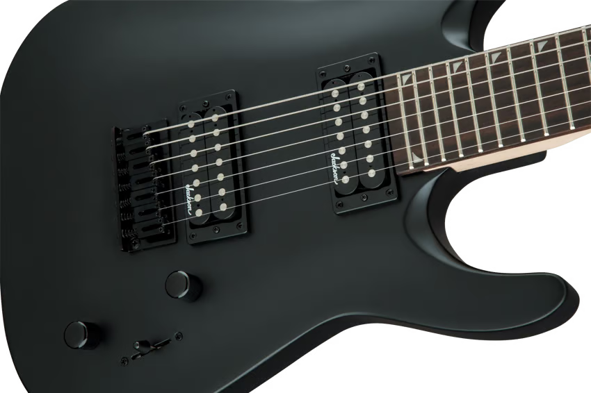 Jackson JS22 Dinky DK – Guitarra eléctrica 24 trastes, diapasón de amaranth, Satin Black