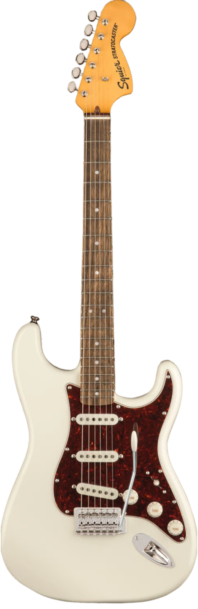 Guitarra eléctrica Squier Strat 70s blanca – Estilo clásico y sonido vintage