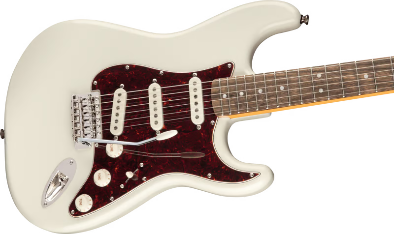 Guitarra eléctrica Squier Strat 70s blanca – Estilo clásico y sonido vintage